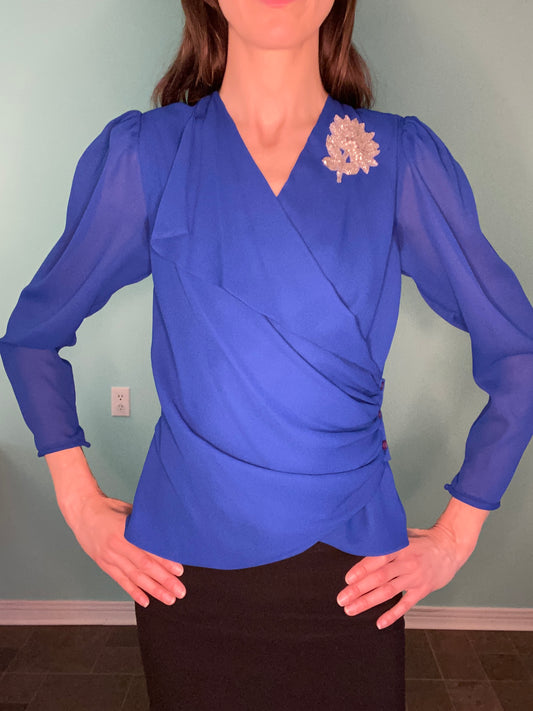 STUNNING VINTAGE BLOUSE WITH SEQUIN EMBELLISHMENT