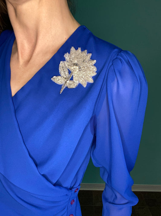 STUNNING VINTAGE BLOUSE WITH SEQUIN EMBELLISHMENT