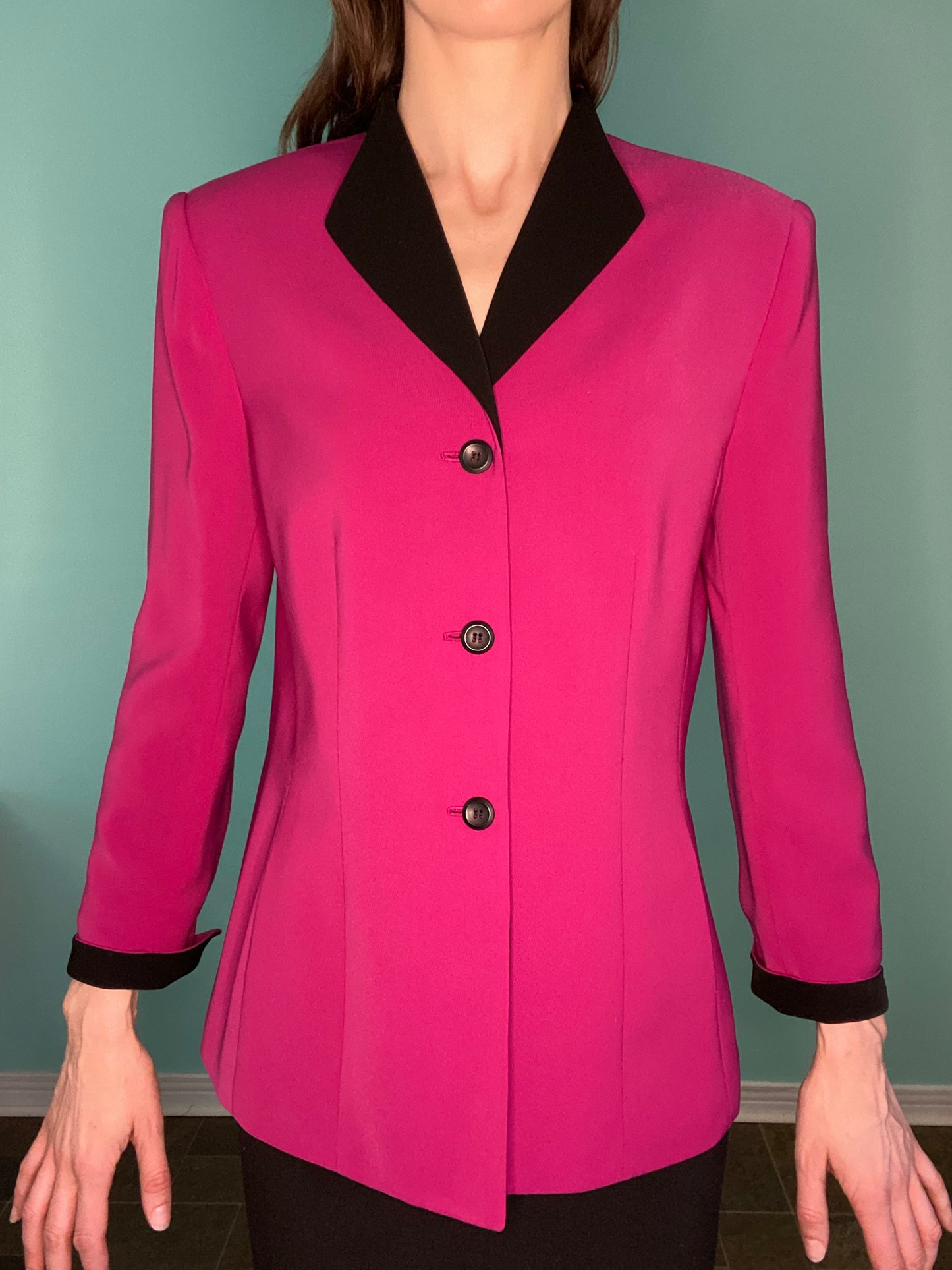 VINTAGE "KASPER &COMPANY ASL" BERRY COLOURED BLAZER
