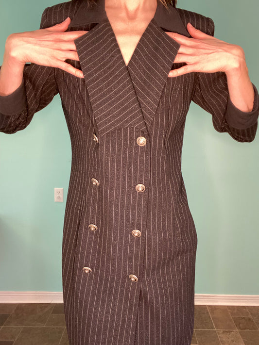 VINTAGE PINSTRIPED "MASCARA" BLAZER DRESS