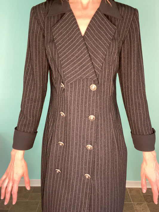 VINTAGE PINSTRIPED "MASCARA" BLAZER DRESS