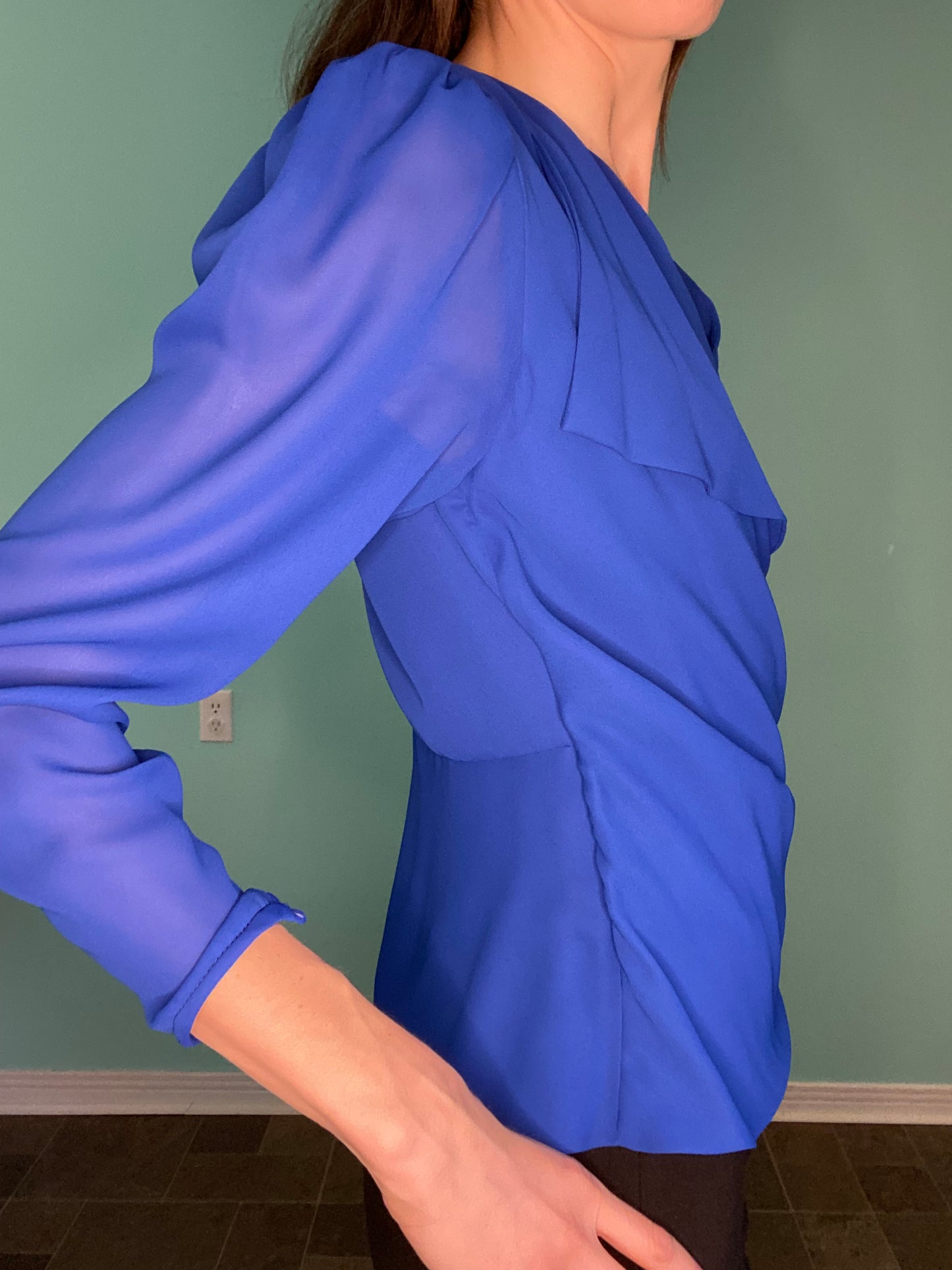 STUNNING VINTAGE BLOUSE WITH SEQUIN EMBELLISHMENT