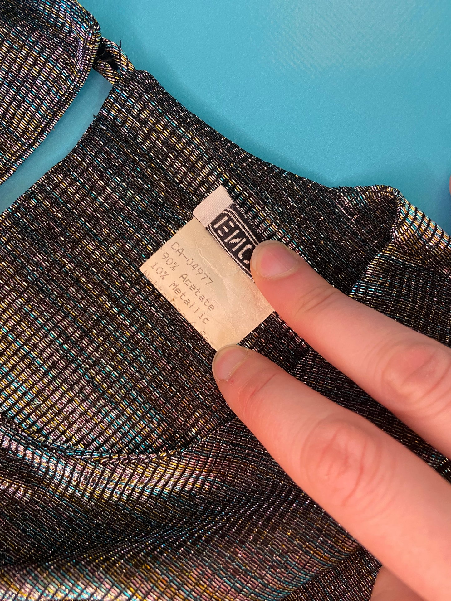 VINTAGE 80'S "ENCORE" PEWTER LAME´ PEPLUM POOF DRESS