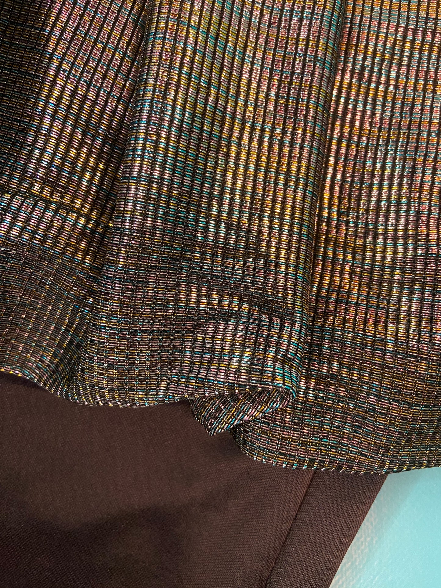 VINTAGE 80'S "ENCORE" PEWTER LAME´ PEPLUM POOF DRESS