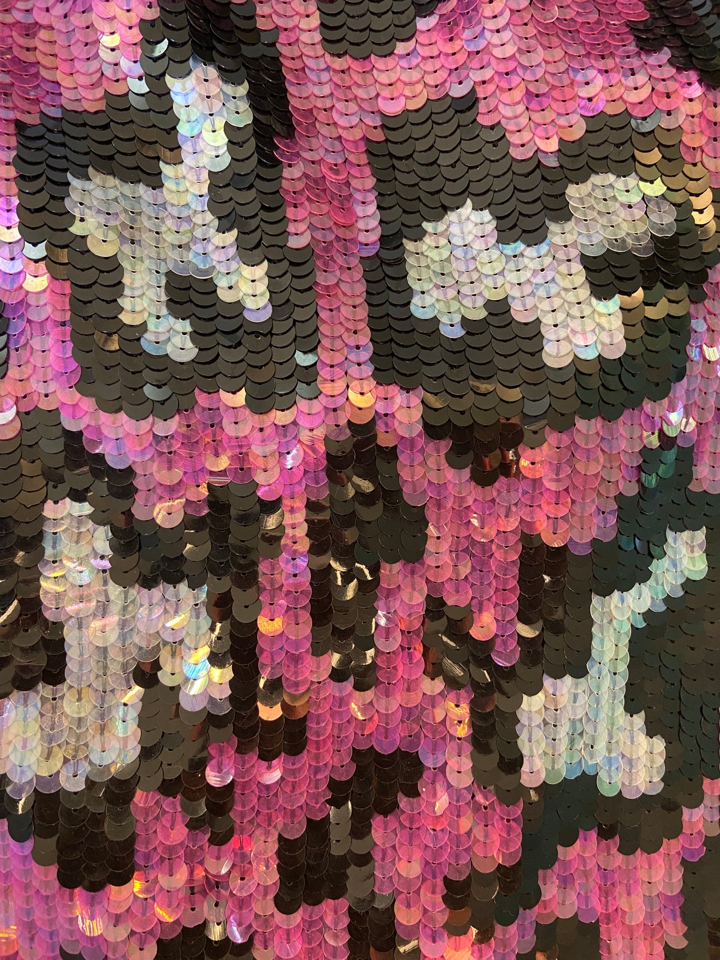 VINTAGE "NICOLE MILLER" PINK CHEETAH SEQUIN MINI SKIRT