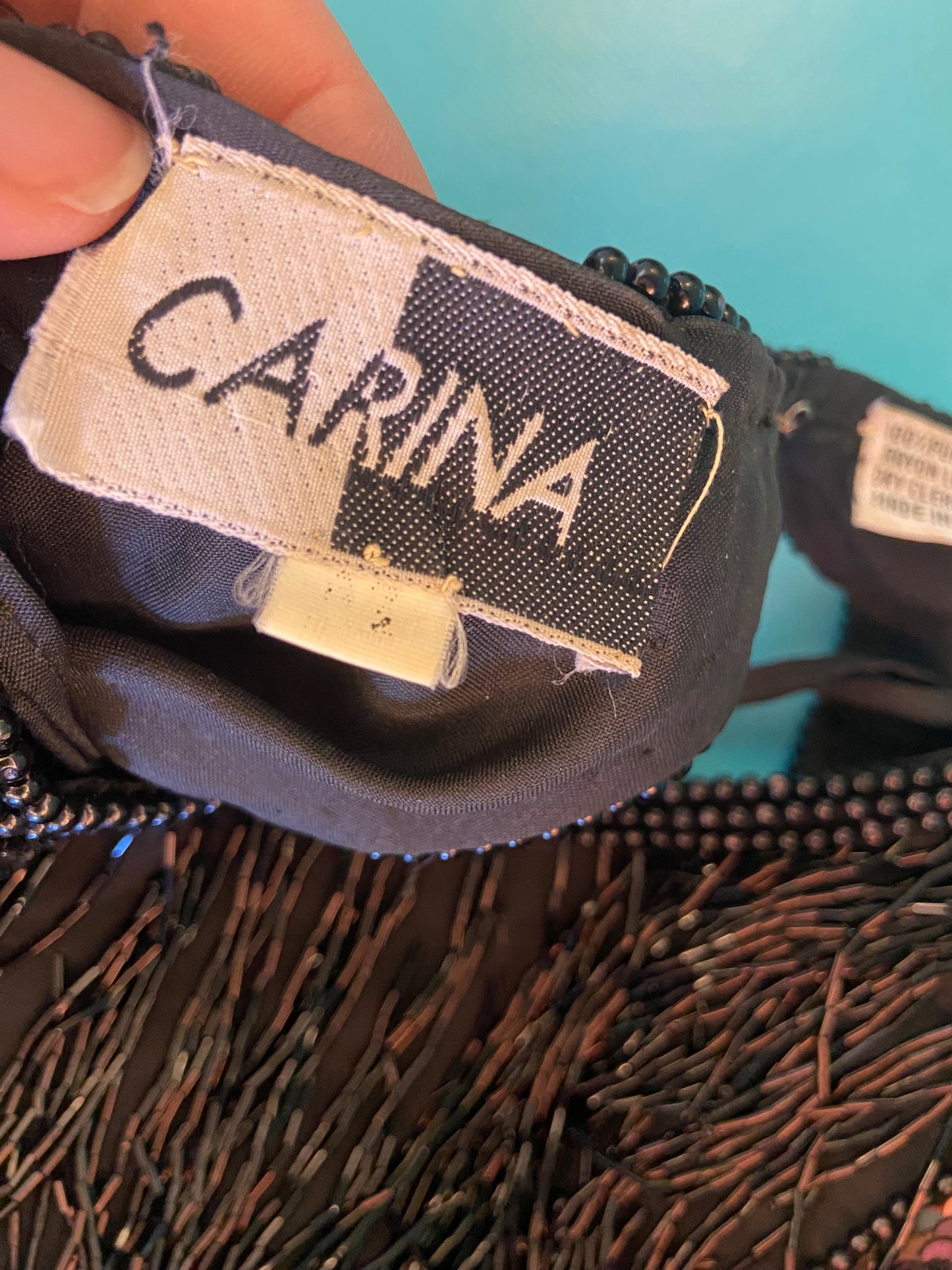 ONCE IN A LIFETIME VINTAGE "CARINA" BEADED AND SEQUIN COCKTAIL DRESS