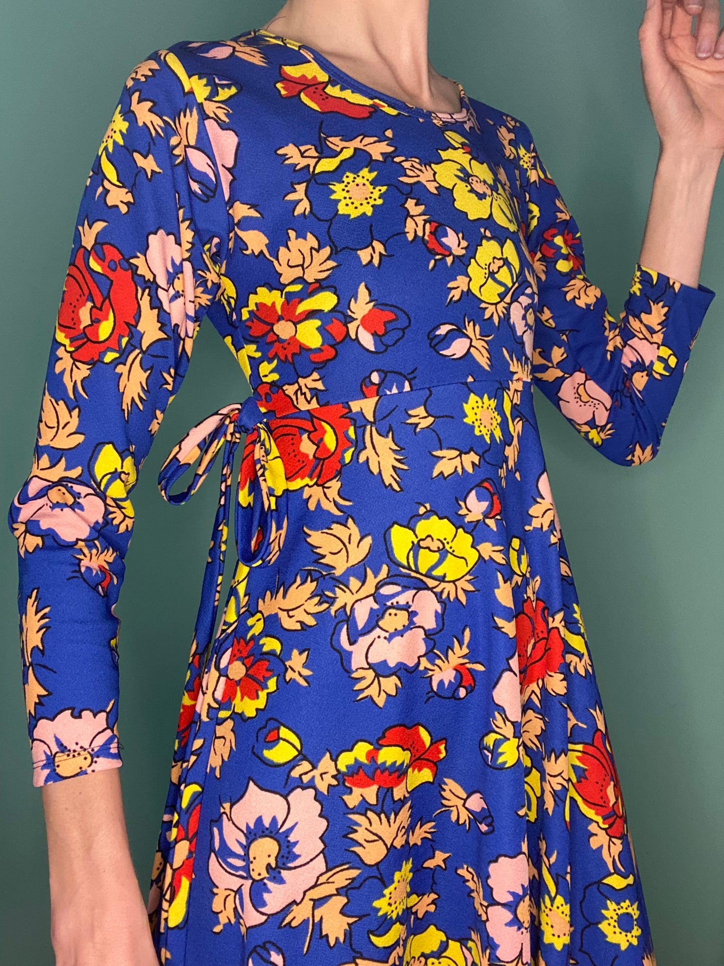 FABULOUS VINTAGE 70'S FLORAL MAXI DRESS