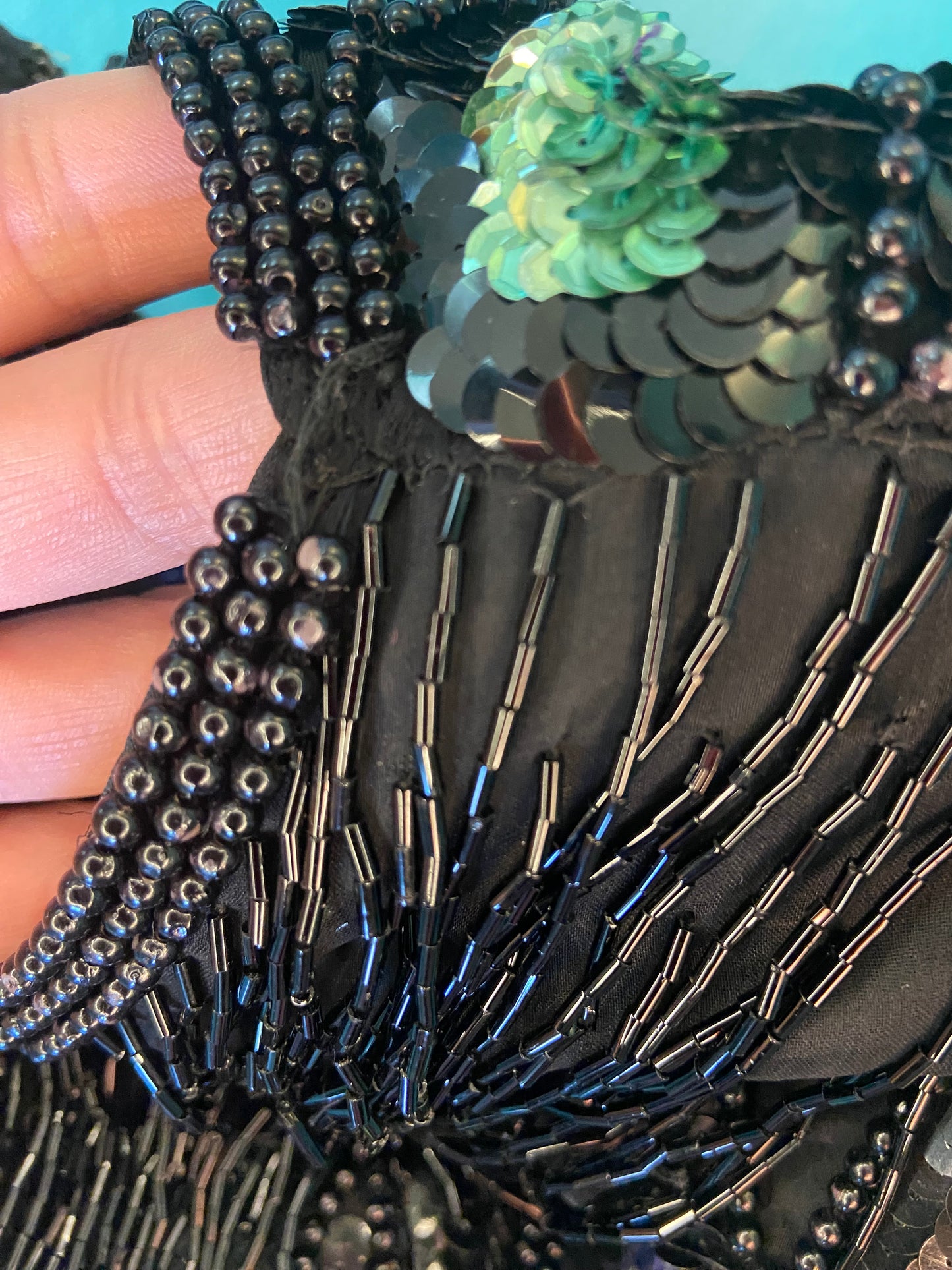 ONCE IN A LIFETIME VINTAGE "CARINA" BEADED AND SEQUIN COCKTAIL DRESS