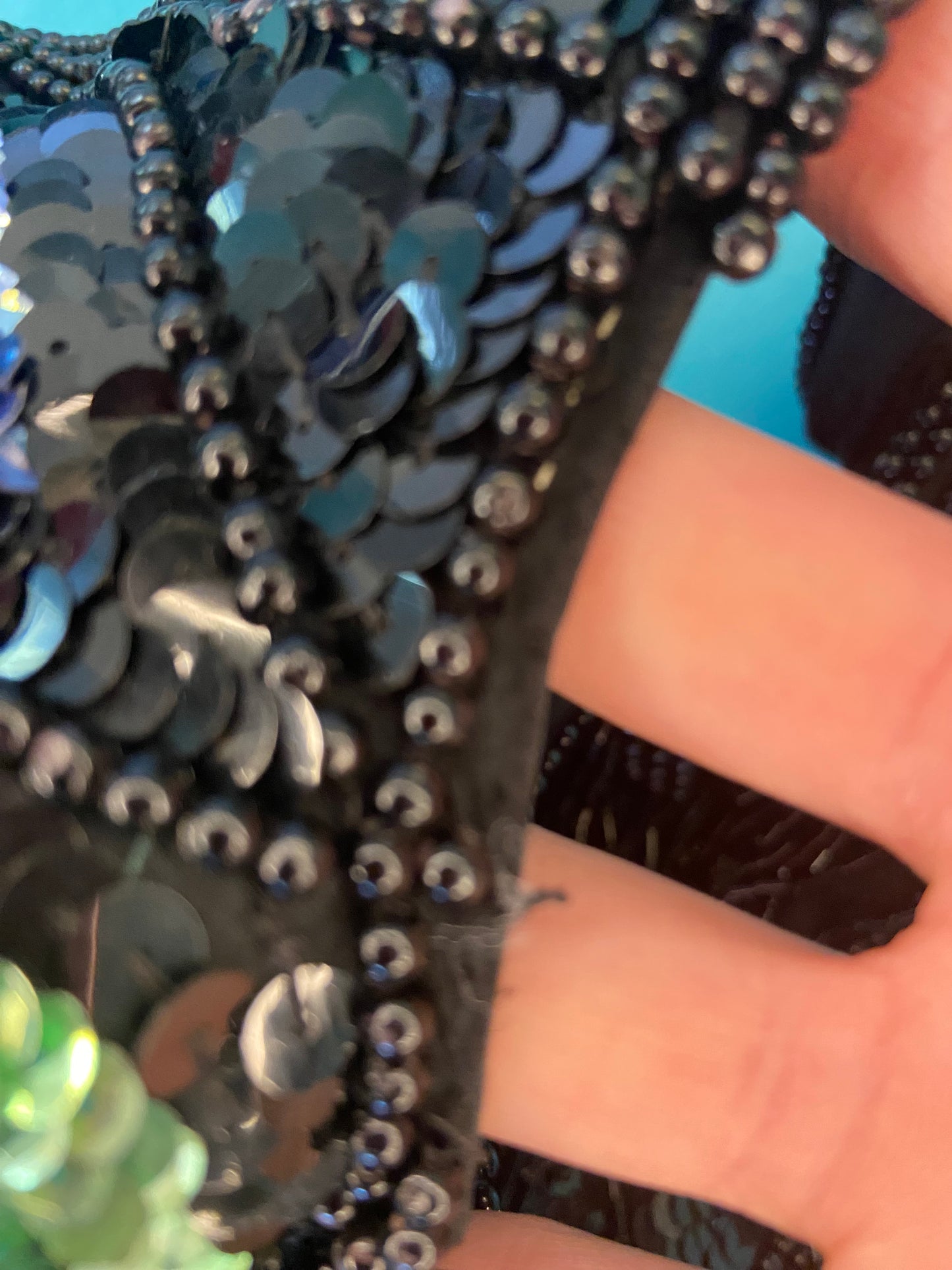 ONCE IN A LIFETIME VINTAGE "CARINA" BEADED AND SEQUIN COCKTAIL DRESS