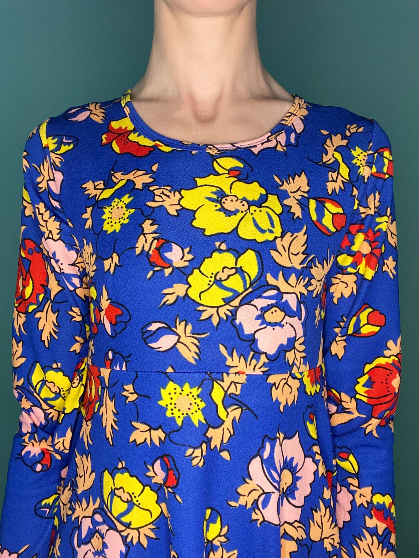 FABULOUS VINTAGE 70'S FLORAL MAXI DRESS