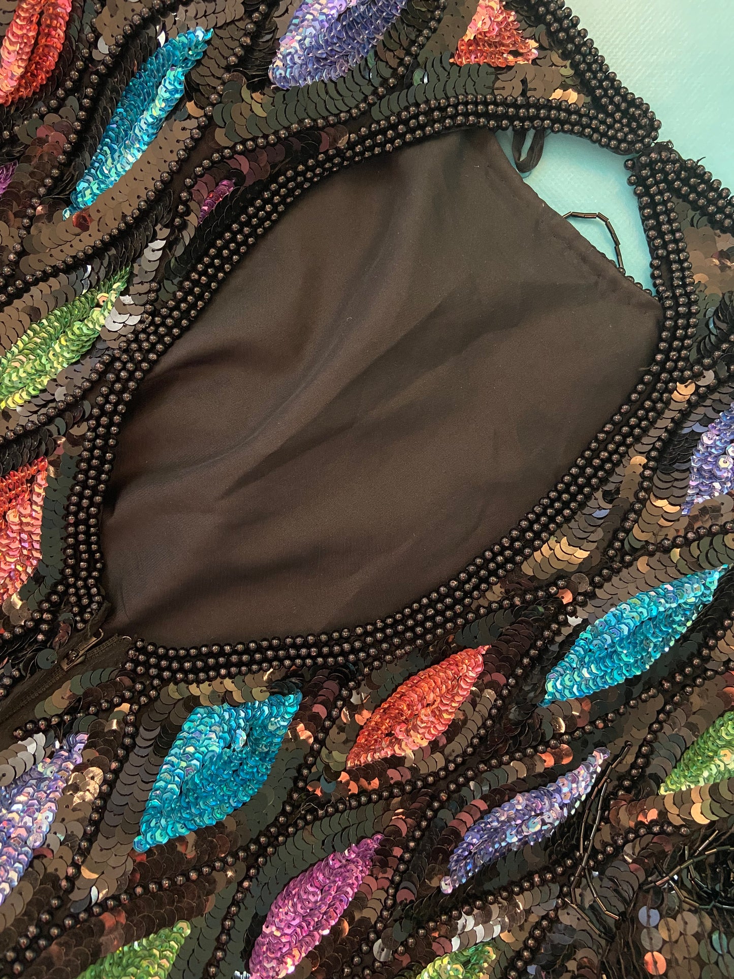 ONCE IN A LIFETIME VINTAGE "CARINA" BEADED AND SEQUIN COCKTAIL DRESS