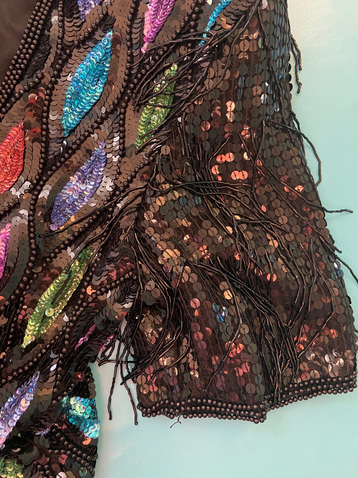 ONCE IN A LIFETIME VINTAGE "CARINA" BEADED AND SEQUIN COCKTAIL DRESS