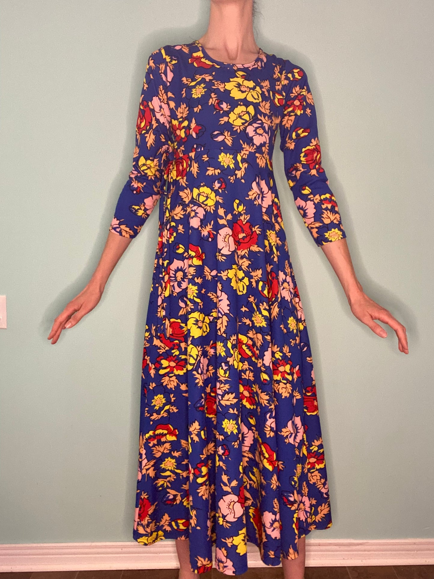 FABULOUS VINTAGE 70'S FLORAL MAXI DRESS
