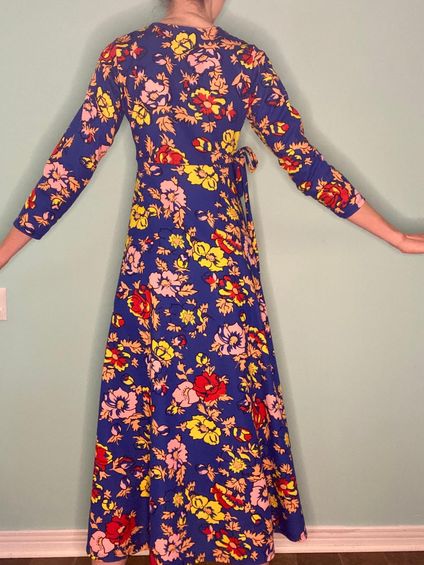FABULOUS VINTAGE 70'S FLORAL MAXI DRESS