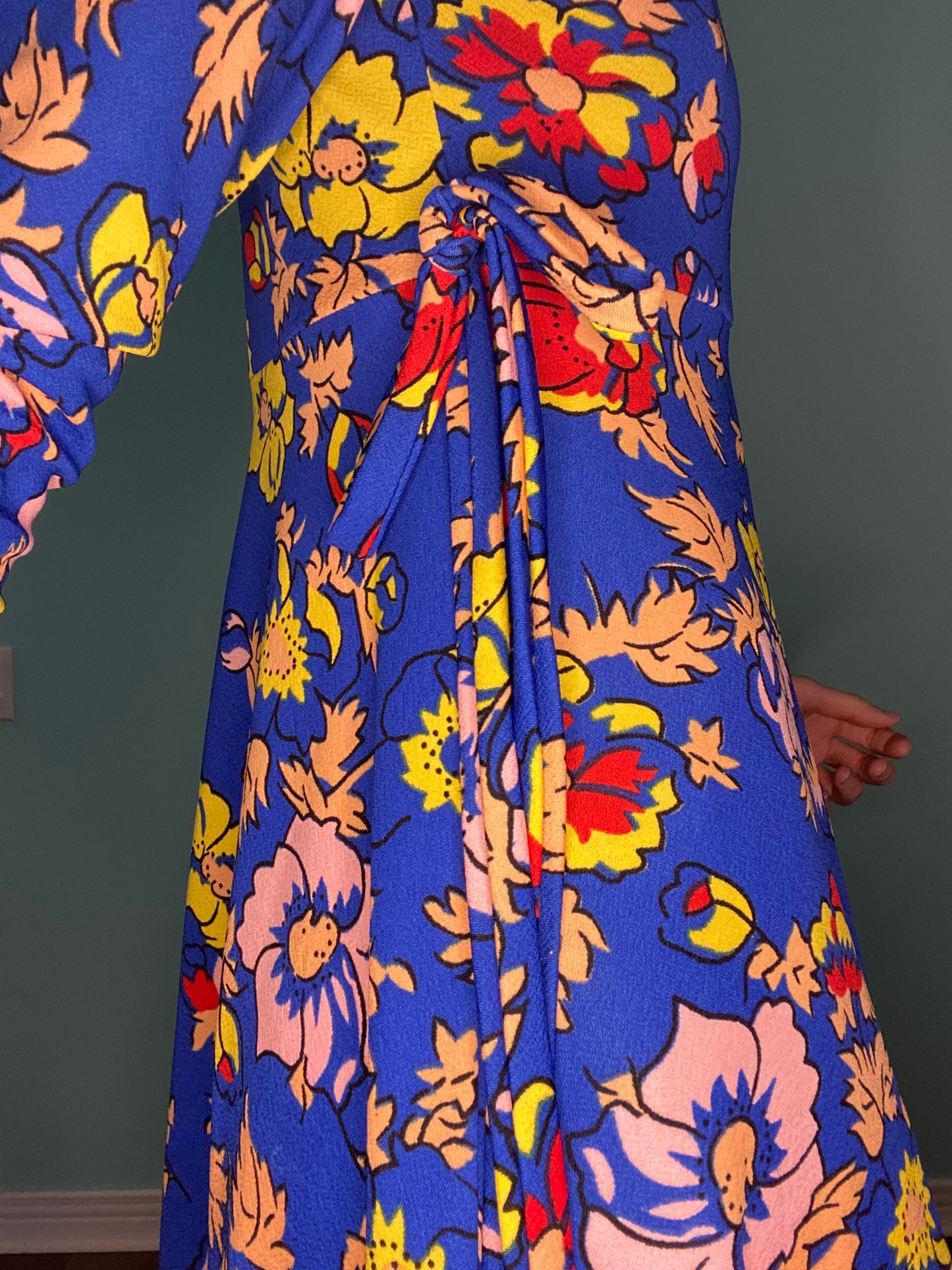 FABULOUS VINTAGE 70'S FLORAL MAXI DRESS