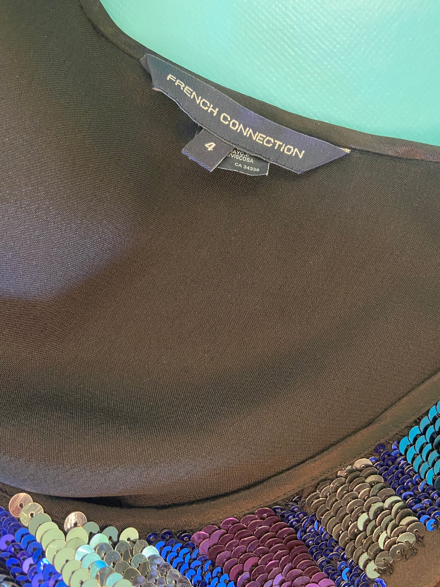 ***NEW WITH TAGS "FRENCH CONNECTION" STRIPED SEQUIN MINI DRESS