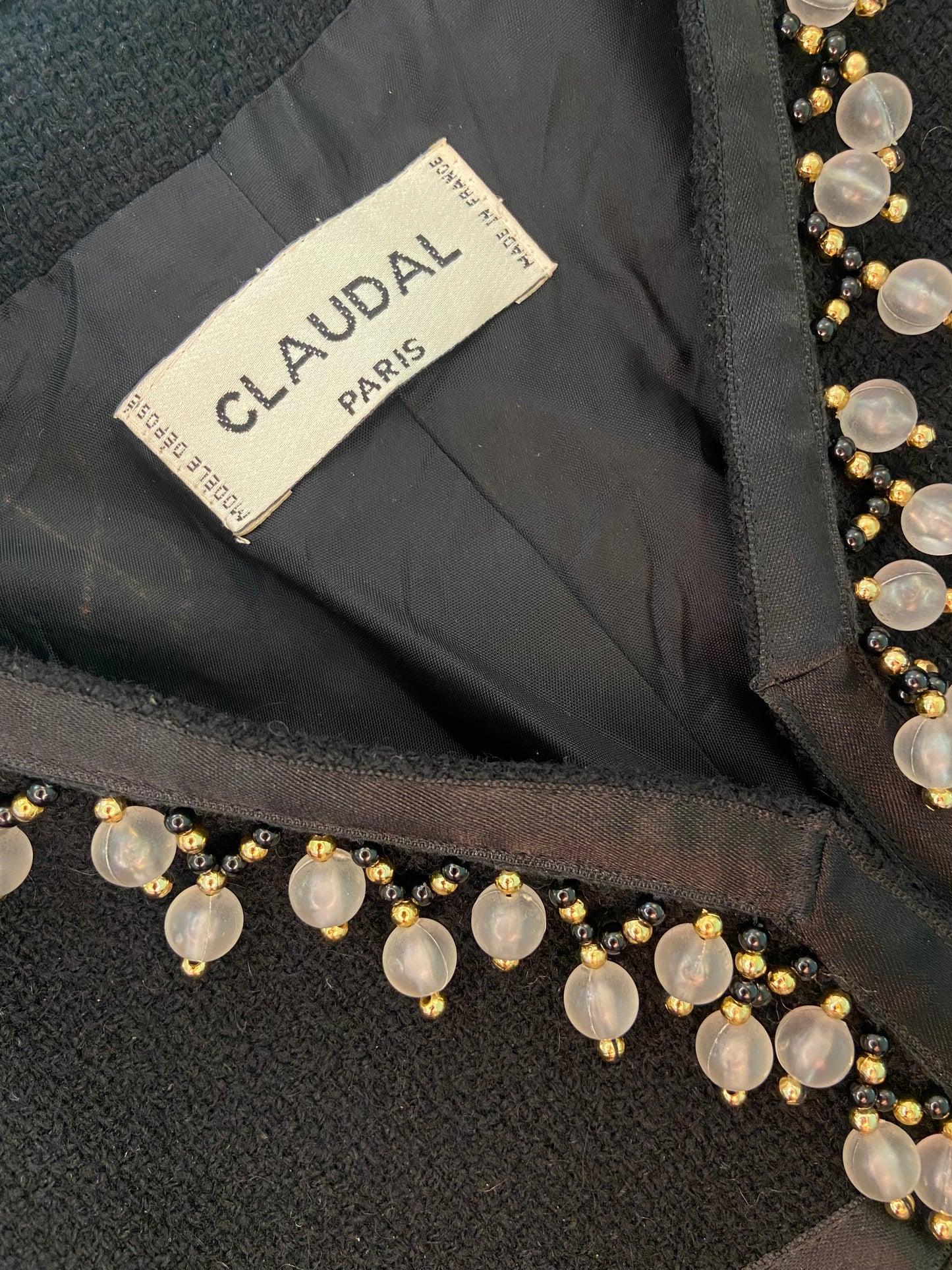 VINTAGE GORGEOUS "CLAUDAL" BEADED WOOL COAT