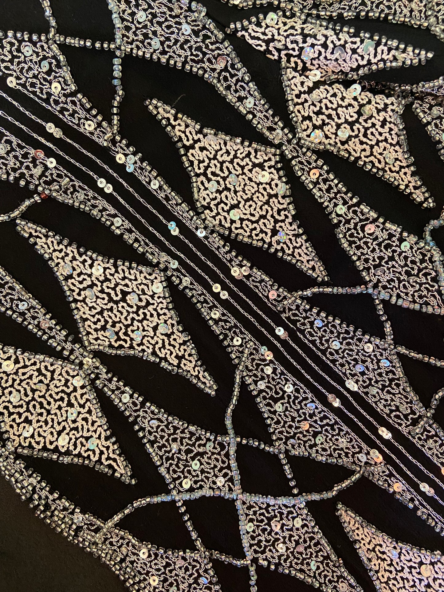 VINTAGE "PAPELLE BOUTIQUE" SEQUIN EVENING JACKET WITH DIAMOND PATTERN