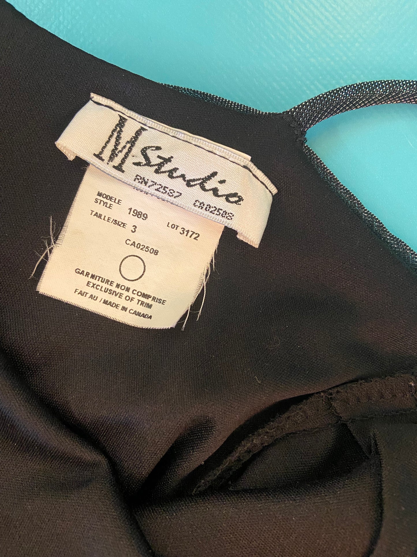 VINTAGE 80'S "M STUDIO" METALLIC SLIP DRESS