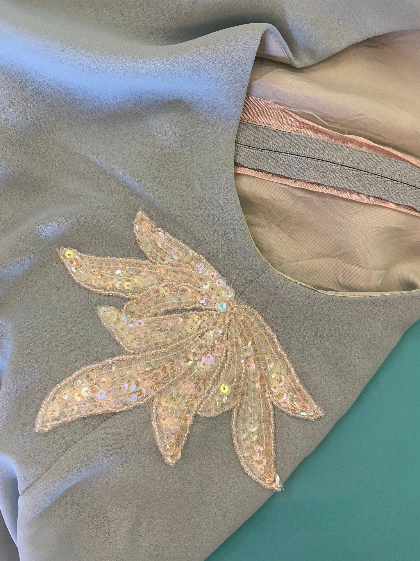 VINTAGE POWDER BLUE TIERED DRESS