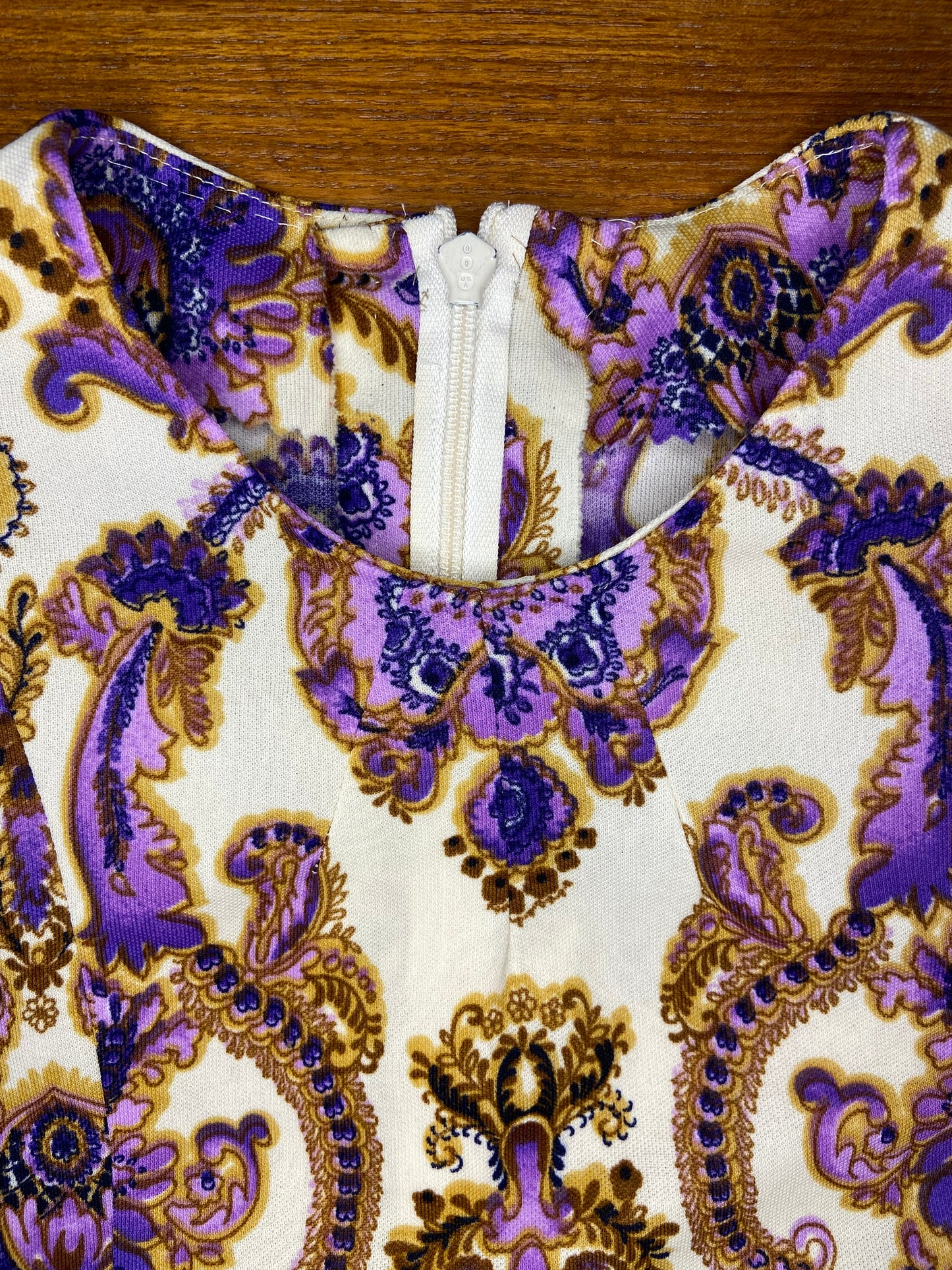 VINTAGE 60'S REGAL PAISLEY DROP WAISTED DRESS WITH PLEATED SKIRT