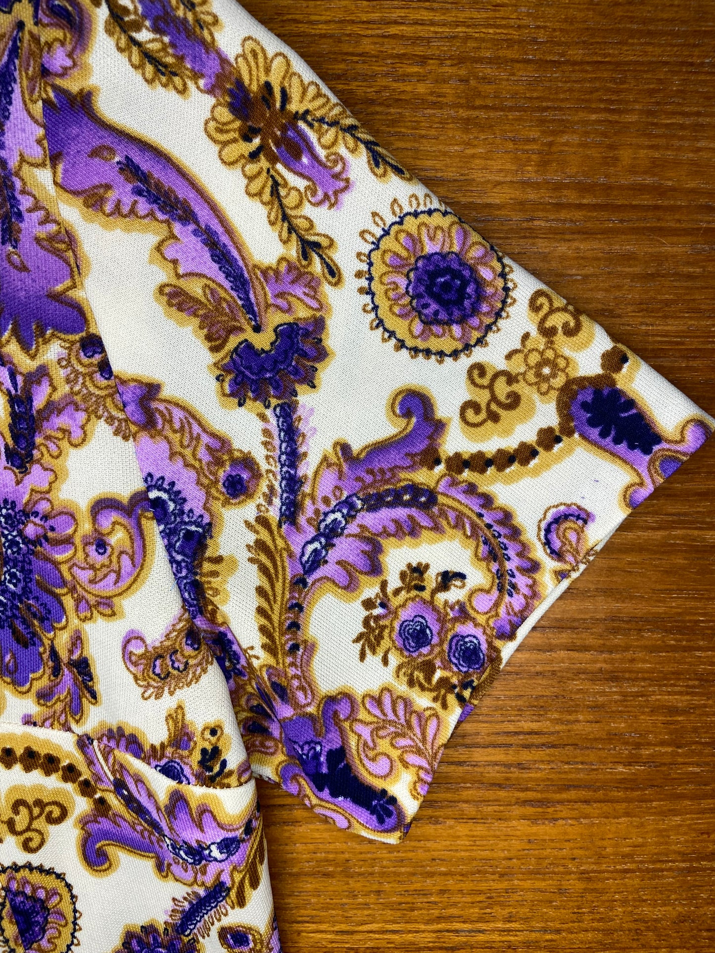 VINTAGE 60'S REGAL PAISLEY DROP WAISTED DRESS WITH PLEATED SKIRT