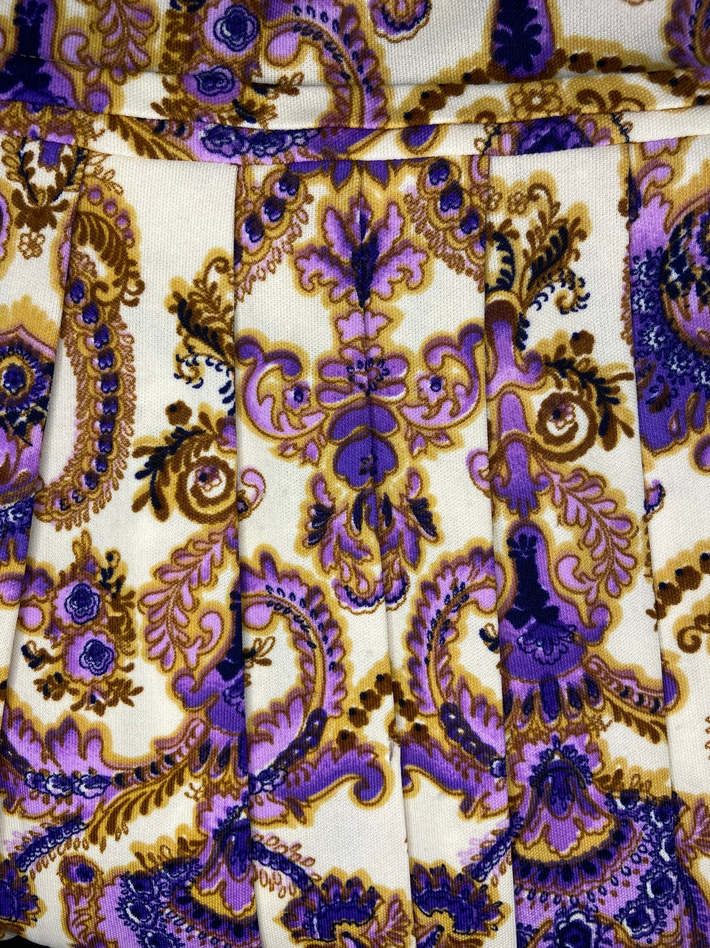 VINTAGE 60'S REGAL PAISLEY DROP WAISTED DRESS WITH PLEATED SKIRT