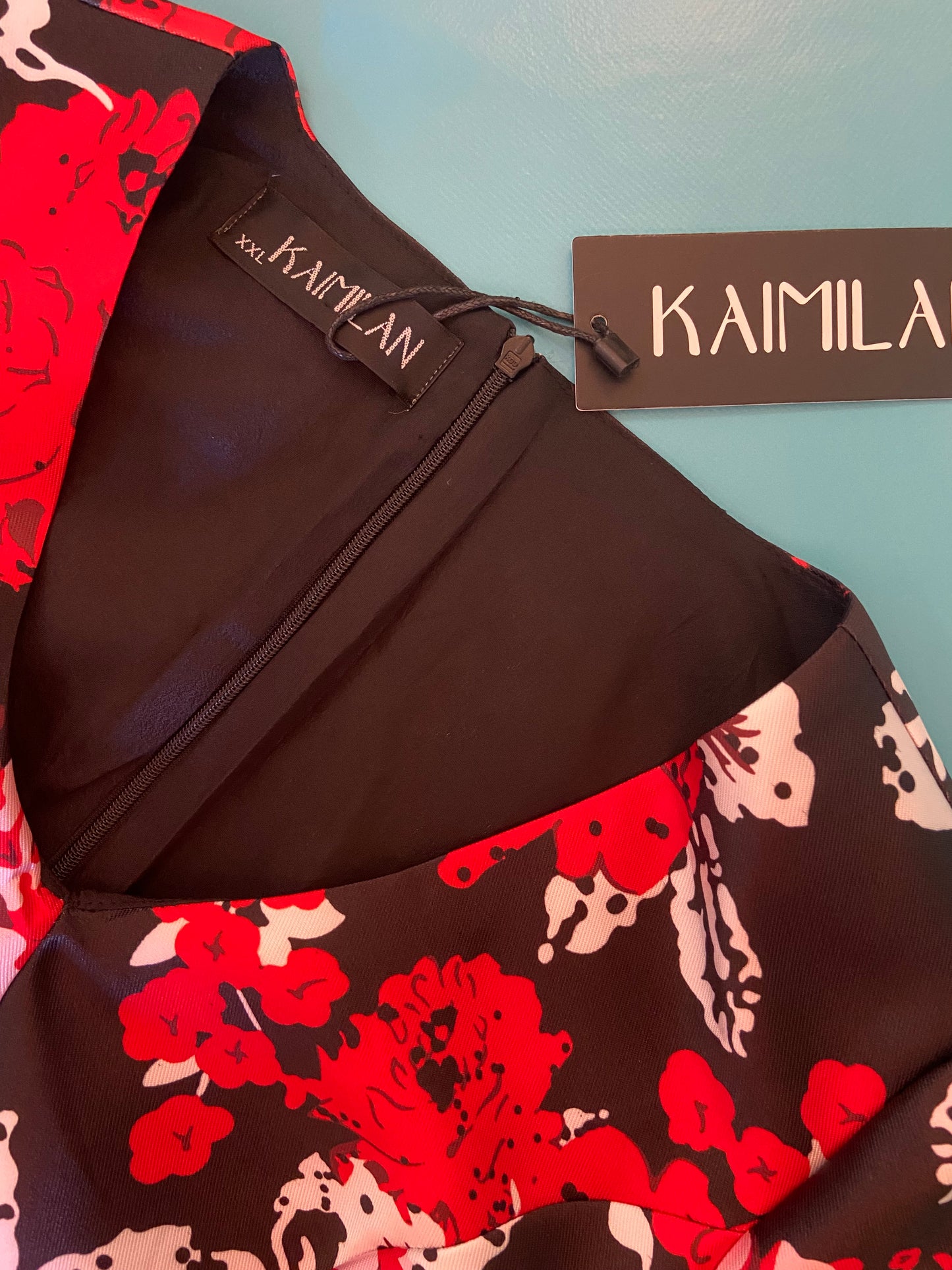***NEW WITH TAGS "KAI MILAN" RED AND BLACK GOWN