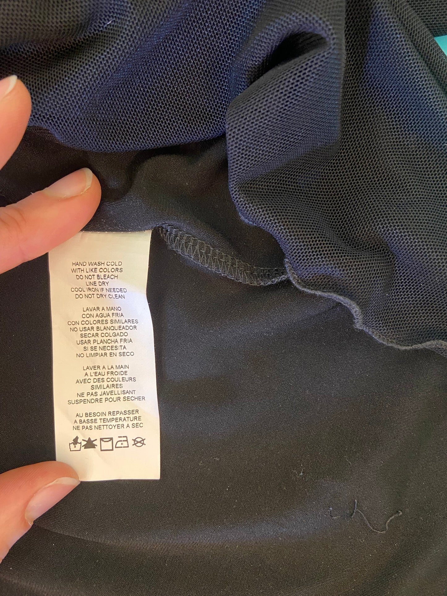 BLACK STRETCH MESH "BEBE" COCKTAIL DRESS