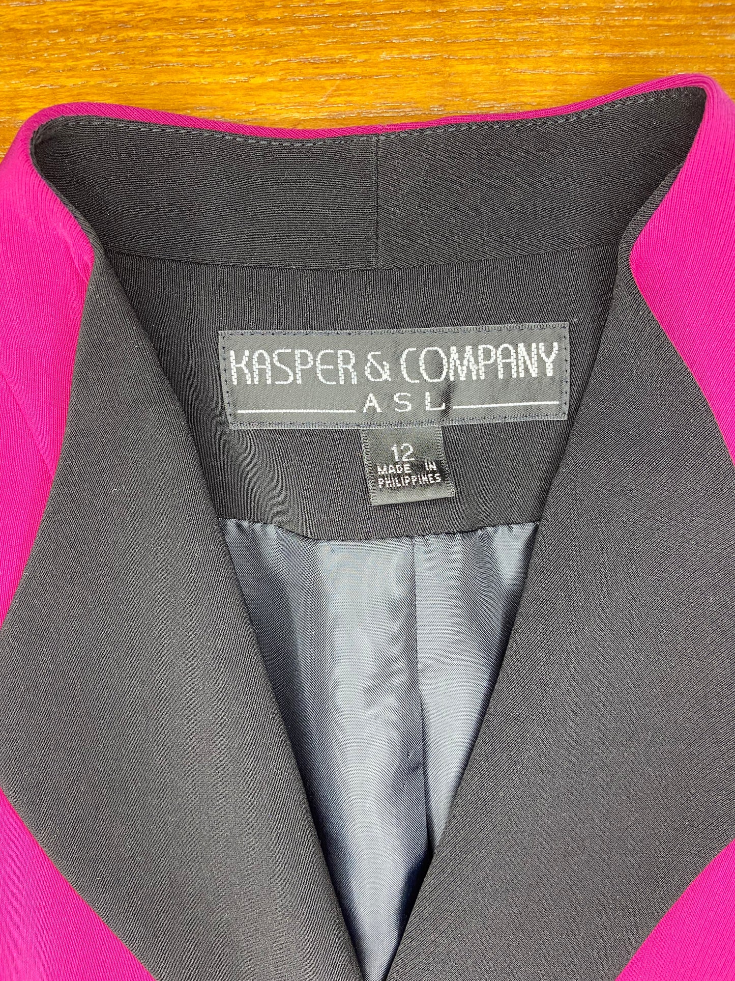 VINTAGE "KASPER &COMPANY ASL" BERRY COLOURED BLAZER