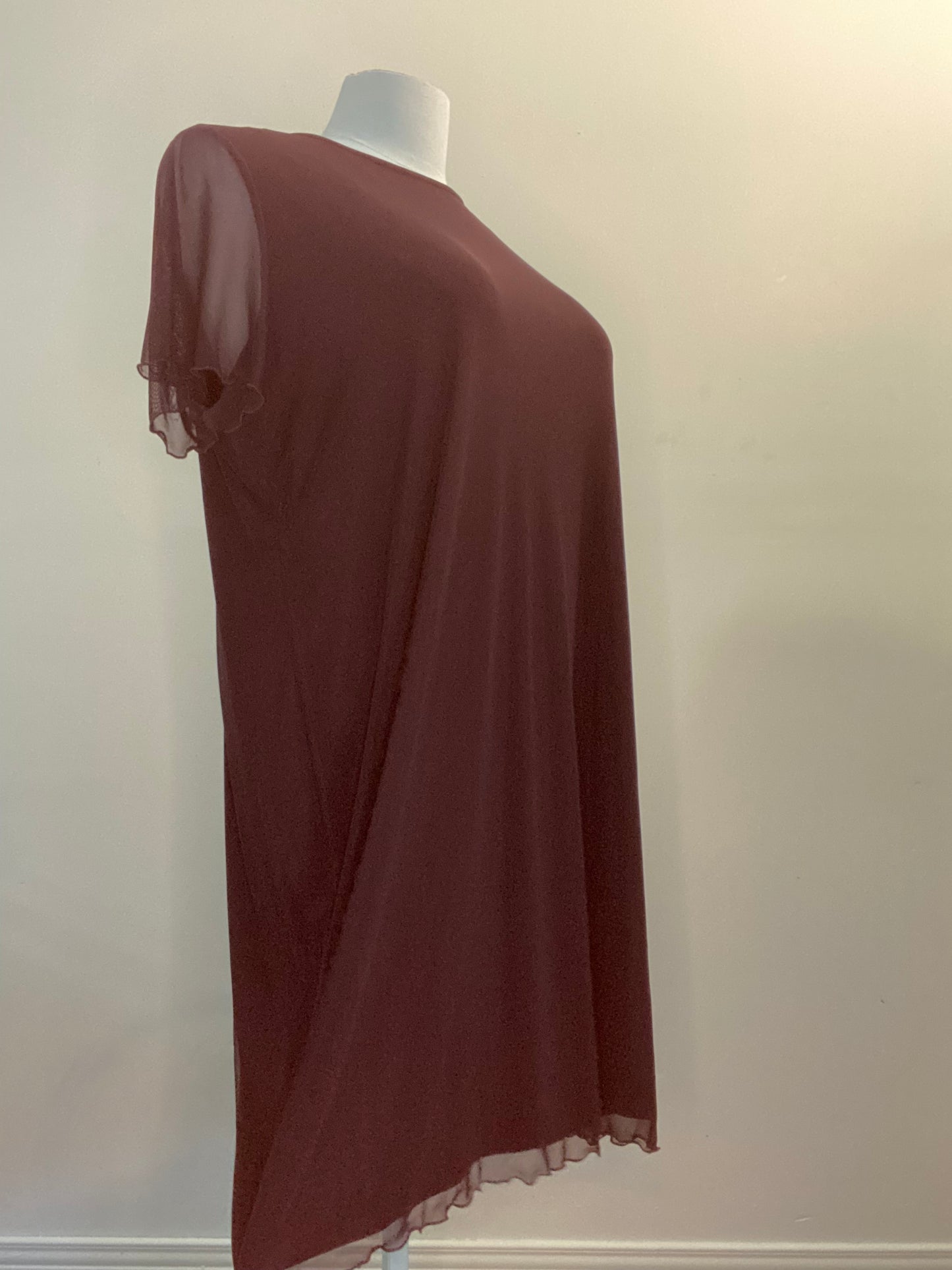 BLACK STRETCH MESH "BEBE" COCKTAIL DRESS