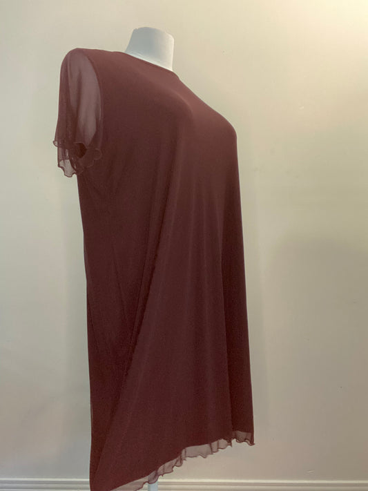 BLACK STRETCH MESH "BEBE" COCKTAIL DRESS