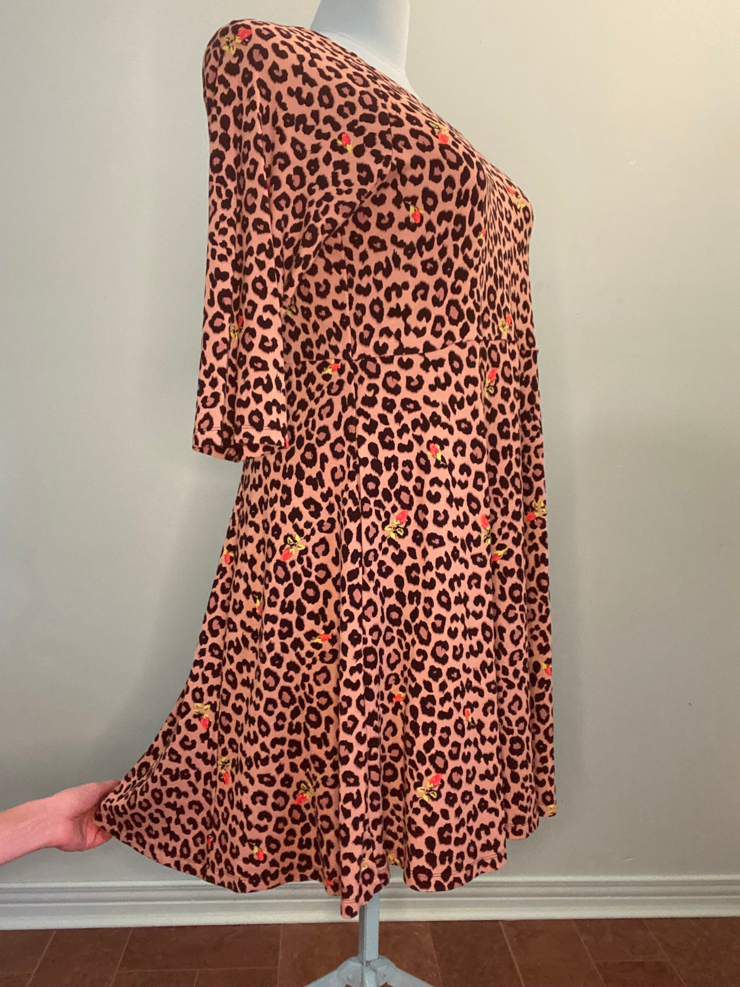 "BETSEY JOHNSON FOR TORRID" FLARED CHEETAH DRESS