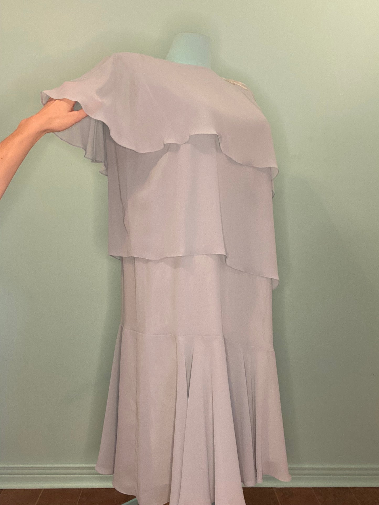 VINTAGE POWDER BLUE TIERED DRESS