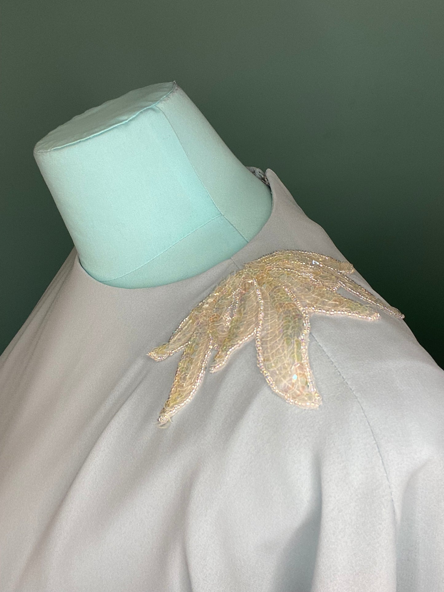 VINTAGE POWDER BLUE TIERED DRESS