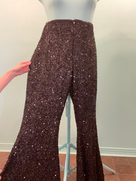 ***NEW STILL WITH TAG TOGGLE BLACK SEQUIN "FASHION NOVA" BELL BOTTOM PANTS