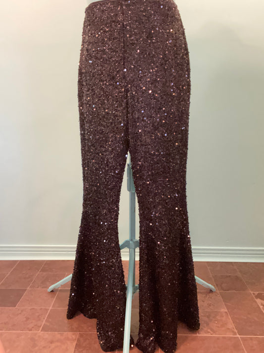 ***NEW STILL WITH TAG TOGGLE BLACK SEQUIN "FASHION NOVA" BELL BOTTOM PANTS